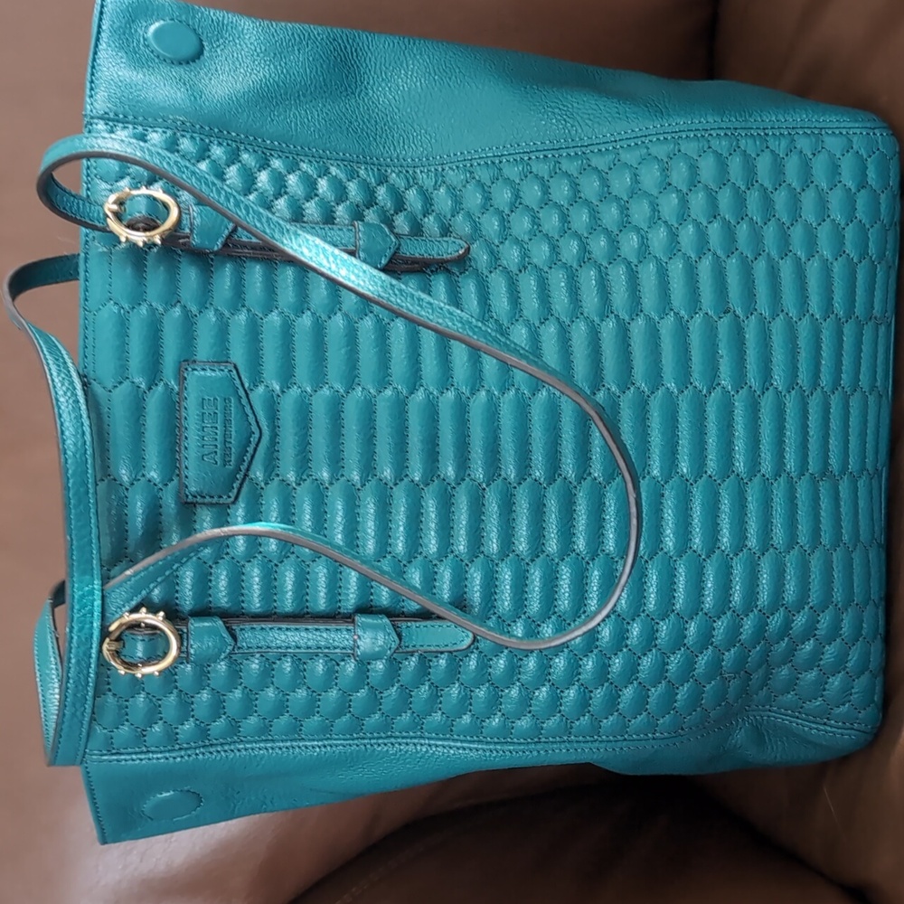 Aimee Kestenberg Elegant Teal Tote Bag Excellent Condition 13x15
